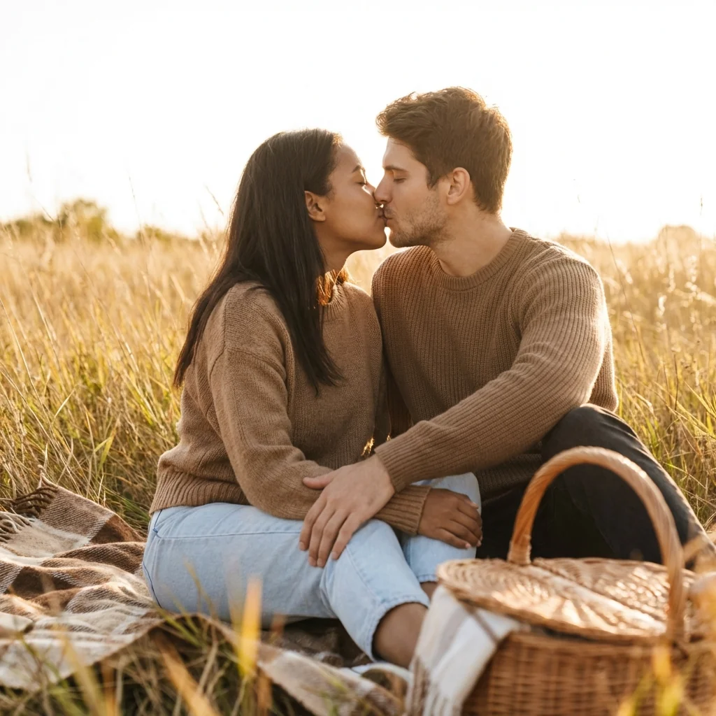 Pareja compartiendo un momento al aire libre